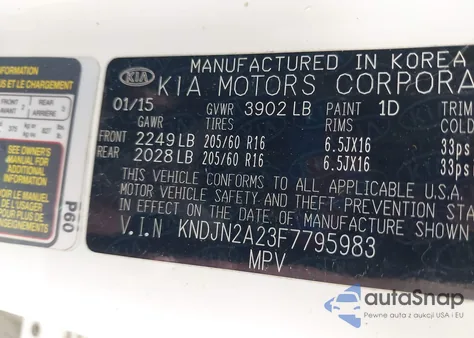 2015 Kia Soul from USA, damaged, VIN KNDJN2A23F7795983